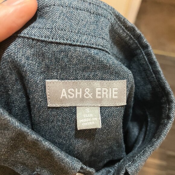 Ash & Erie Men's dark teal long sleeve Slim Fit shirt Small S EUC - Picture 5 of 5